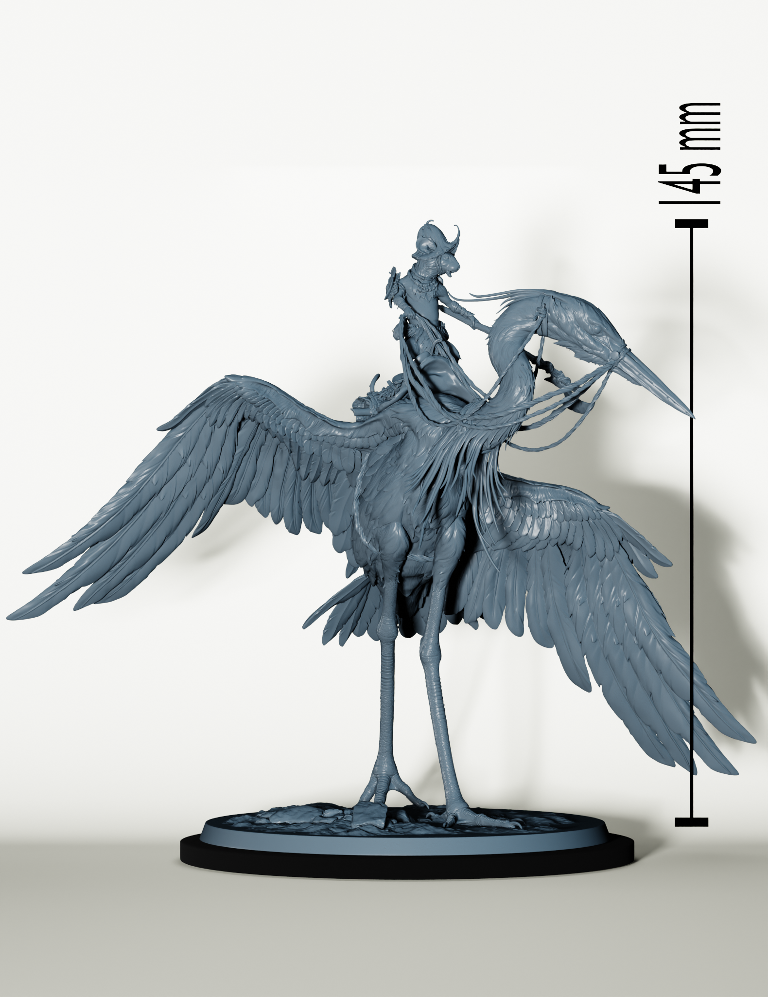 Héron Géant et Cavalier Rongeur