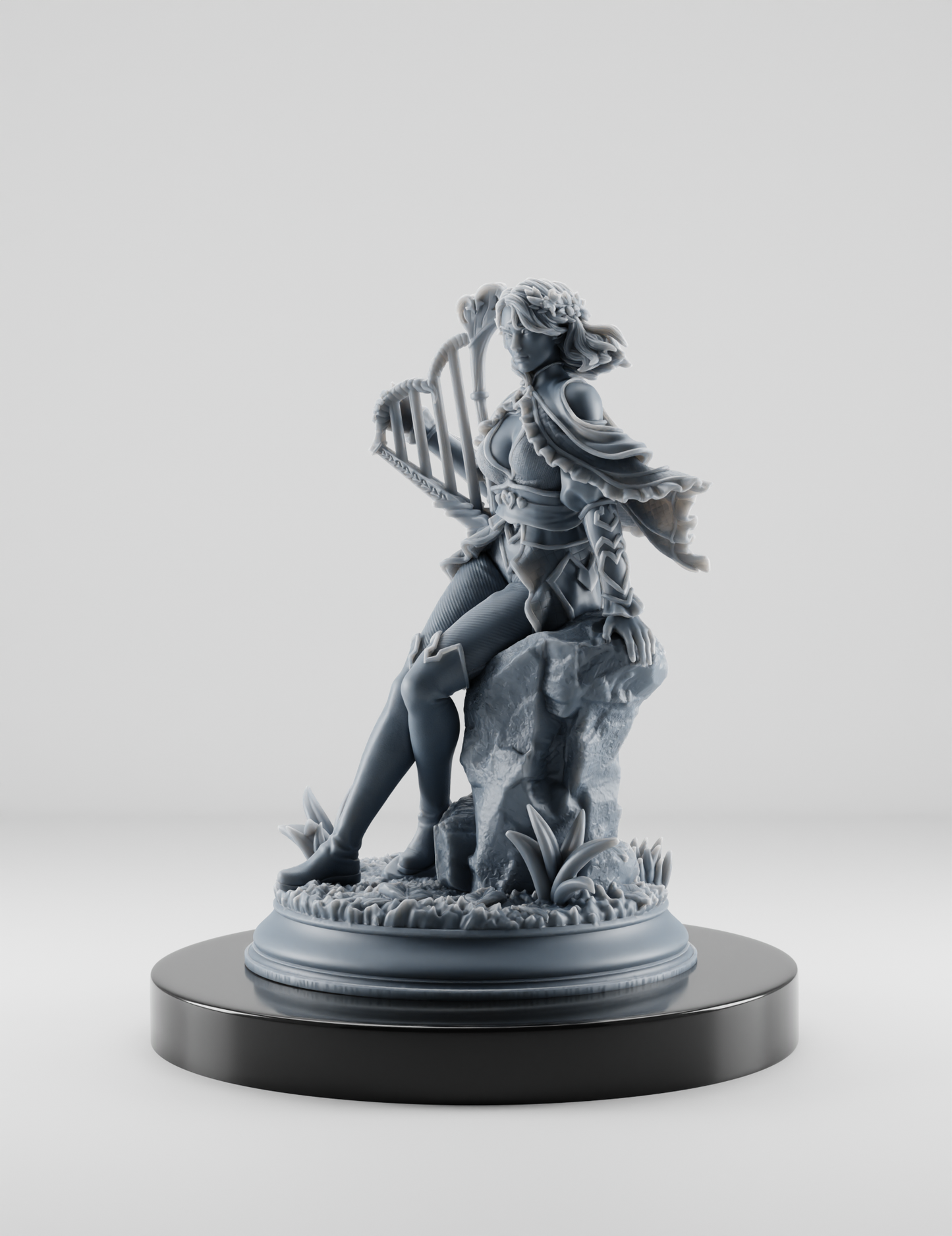 Barde Femme avec Harpe