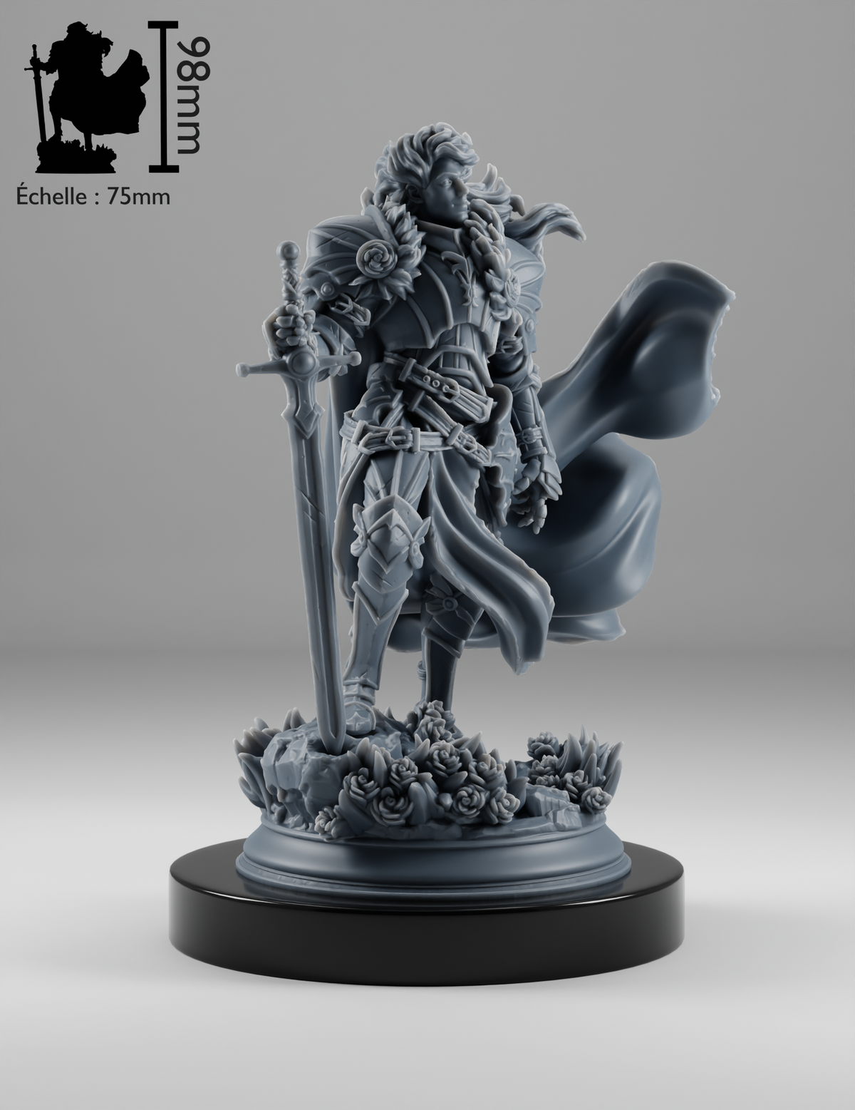 Chevalier guerrier aux roses