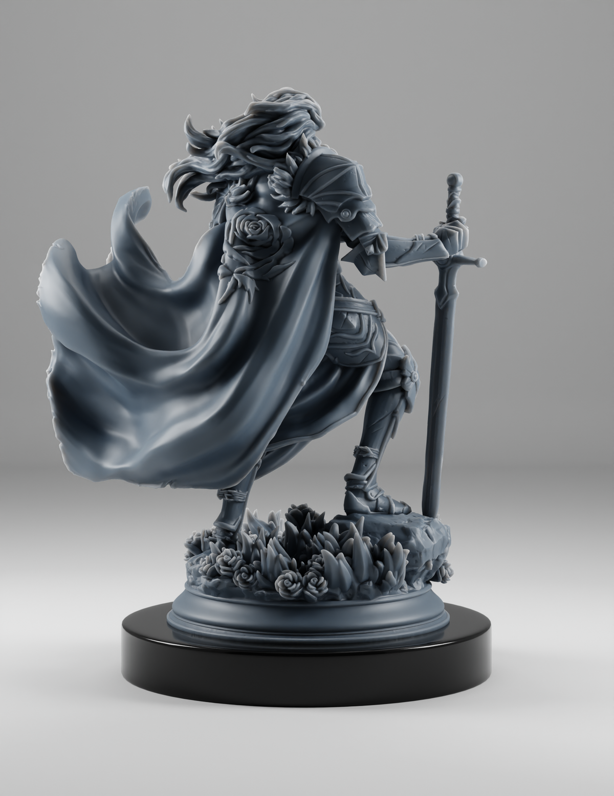Chevalier guerrier aux roses