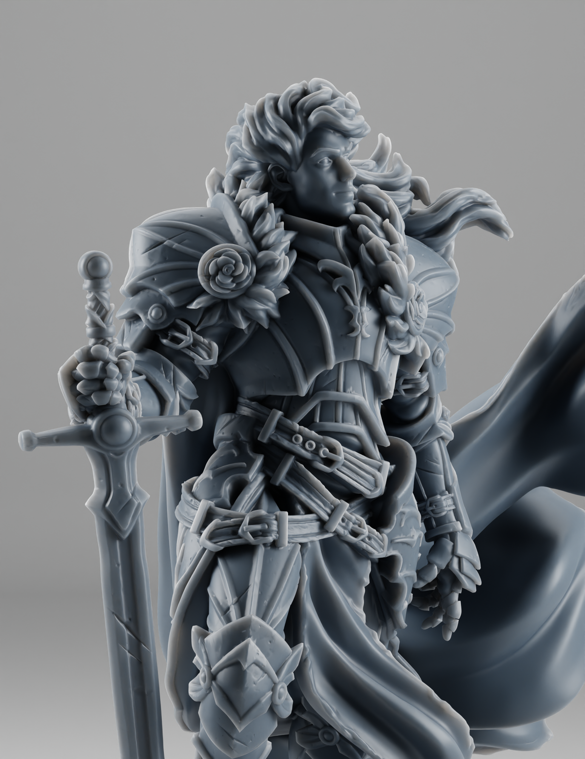 Chevalier guerrier aux roses