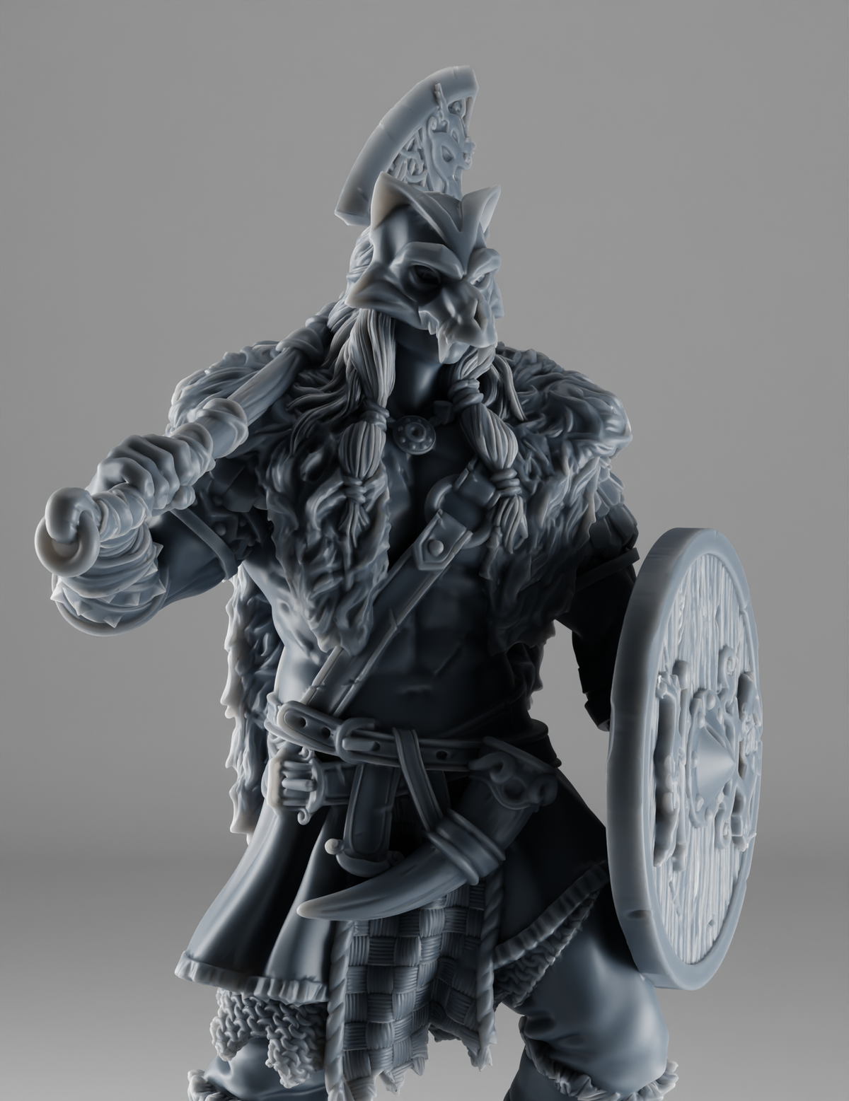 Barbare Viking au Casque de Loup