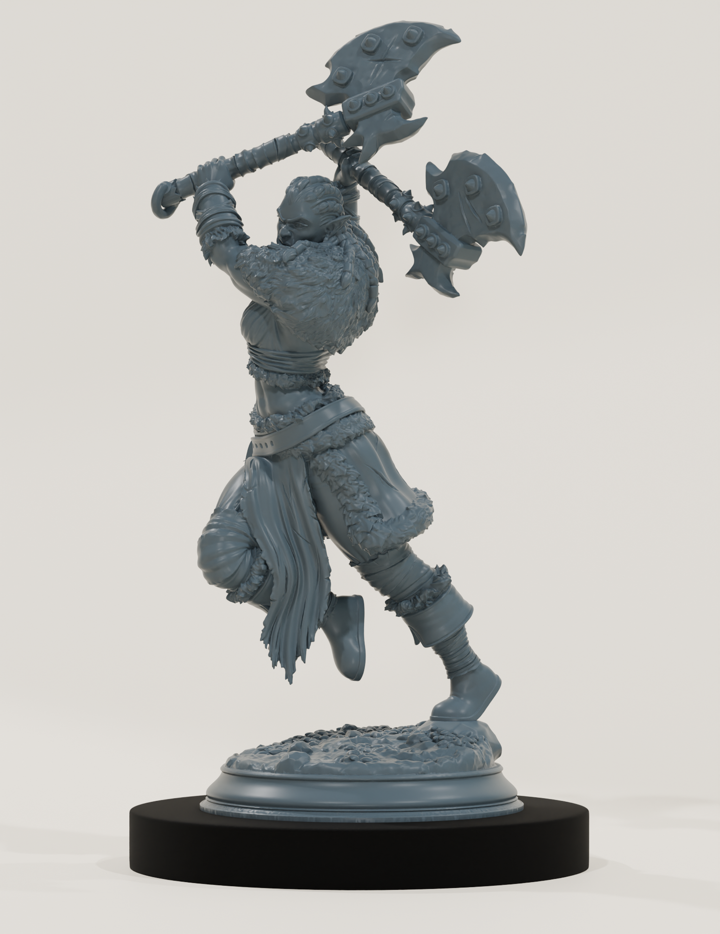 Barbare Demi-Orque (Double Haches)