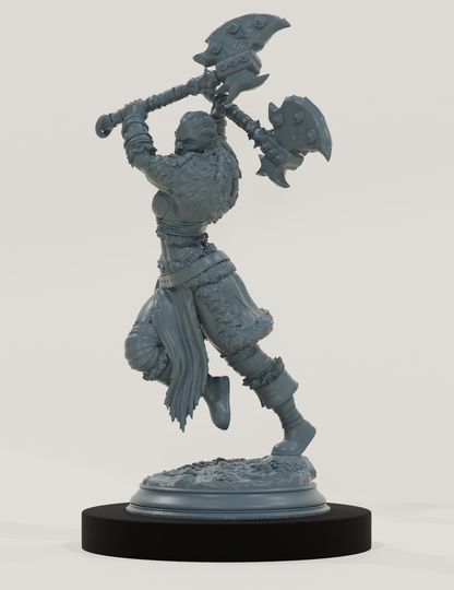 Barbare Demi-Orque (Double Haches)