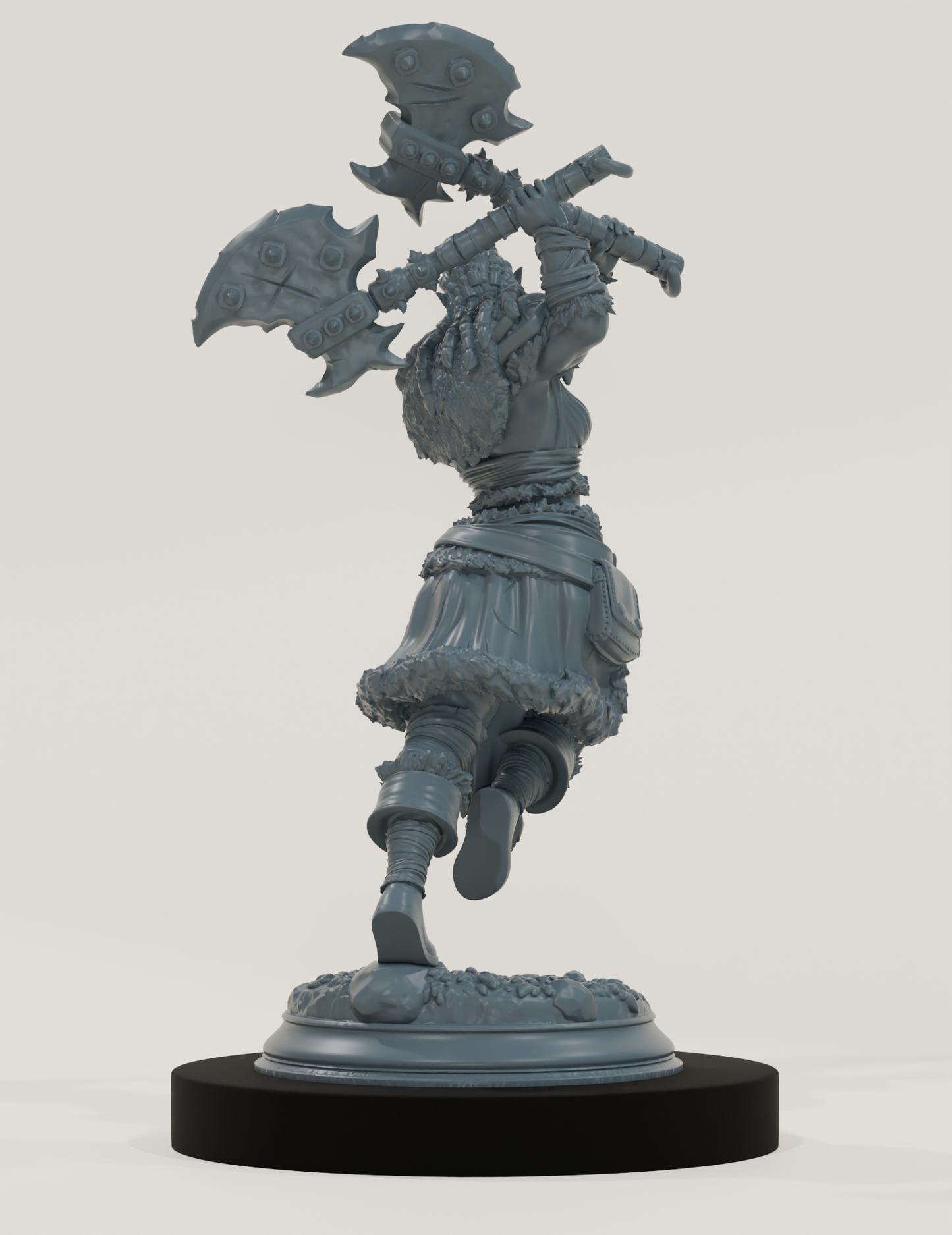 Barbare Demi-Orque (Double Haches)