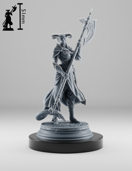 Tiefling Guerrière à la Hallebarde