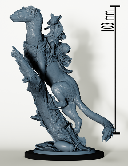 Cavalier souris sur belette