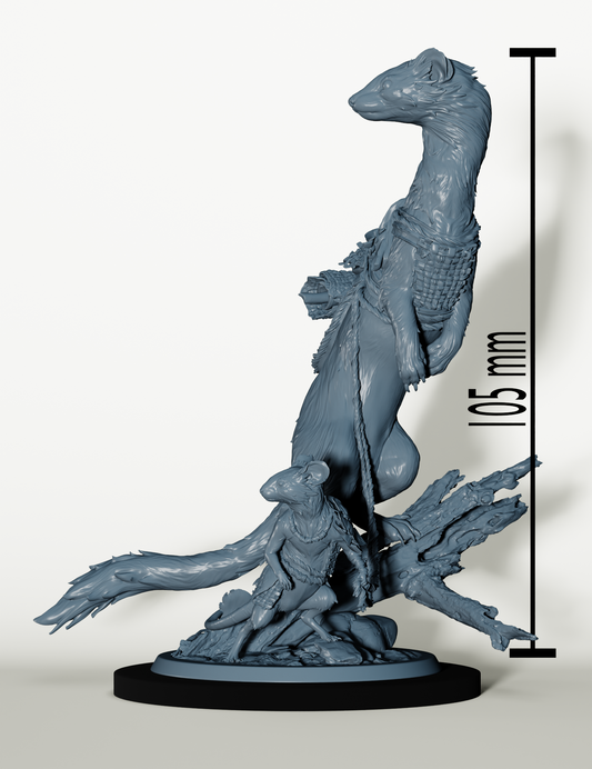 Cavalier souris sur belette