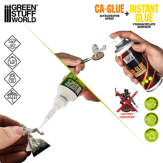 Kit colle pour figurine en résine + Spray activateur 200ML