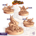 Figurine de chat féérique avec ailes de papillon, assis ou en mouvement, parfait comme familier magique ou compagnon pour jeu de rôle.