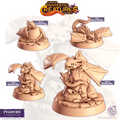 Figurine fantastique représentant une petite wyverne aux ailes déployées, posée sur un rocher, parfaite comme familier ou créature sauvage dans un jeu de rôle fantasy.