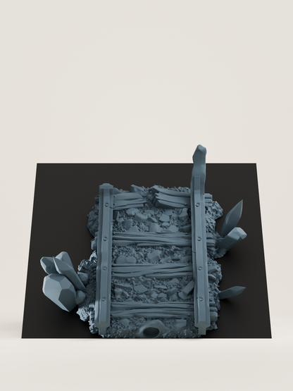 Tuiles Rails et chariots modulaires de mine