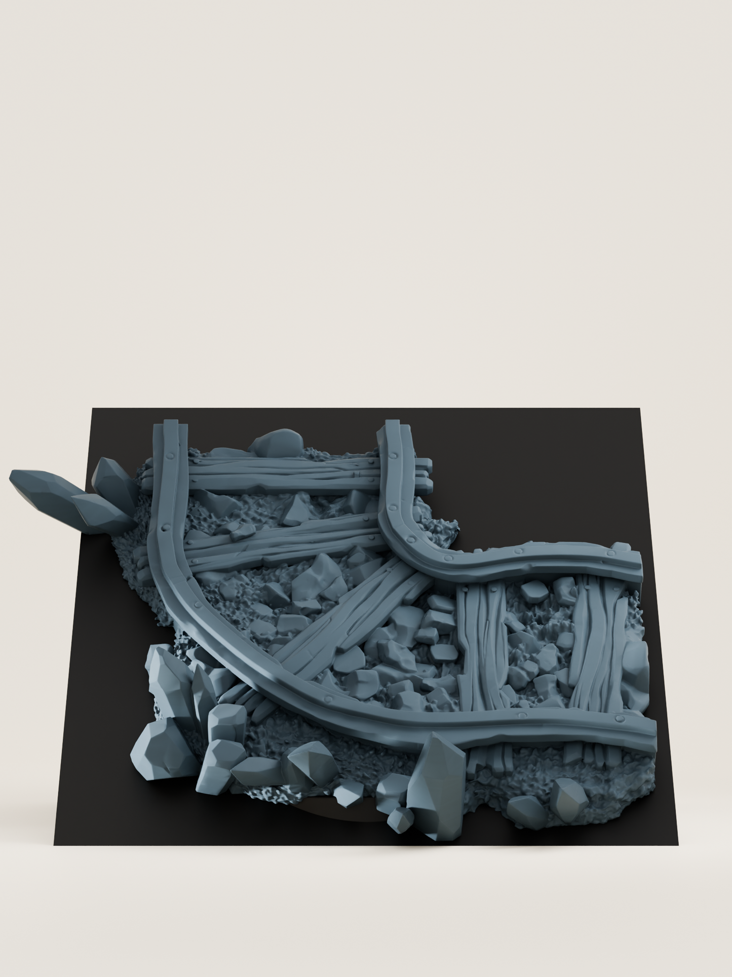 Tuiles Rails et chariots modulaires de mine