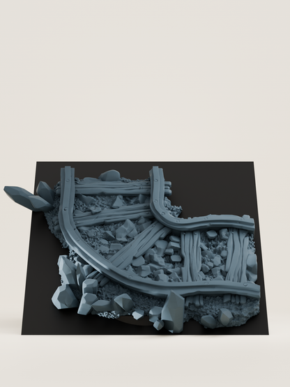 Tuiles Rails et chariots modulaires de mine