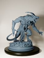 Figurine détaillée d'une bête eldritch des profondeurs, avec un design monstrueux inspiré des créatures lovecraftiennes, parfaite pour le jeu de rôle et la peinture de figurines.