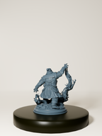 Figurine de nain occultiste en résine, vêtu d'une armure finement détaillée, invoquant une énergie sombre.