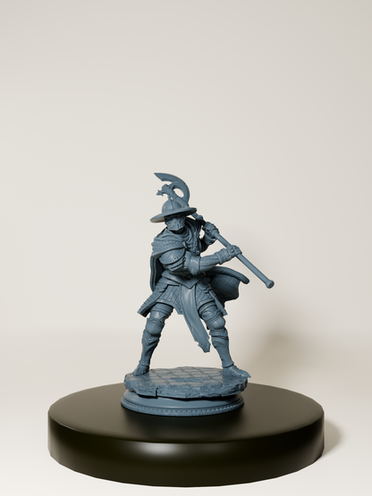 Figurines de chevaliers de l'Inquisition en armure lourde, équipés de hallebardes, d’épées et d’amulette anti-magie, parfaites pour le jeu de rôle et la peinture de figurines.