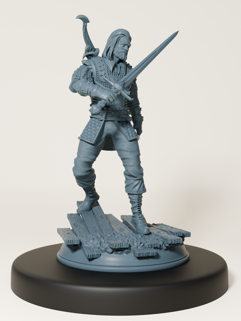 Figurine Guerrier Nordique En Résine – Impression 3D – Kit à Monter Et Peindre