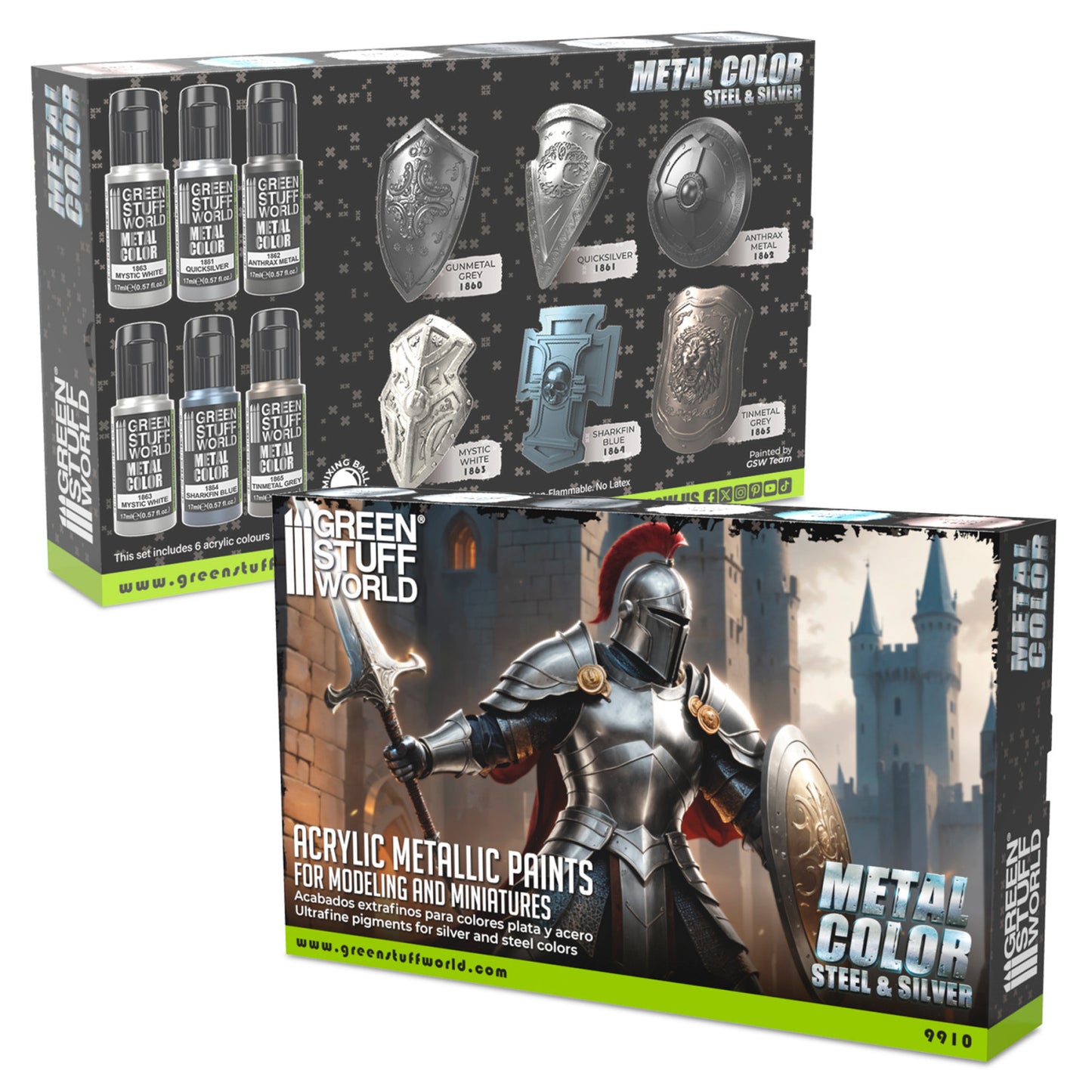 Set Peintures Metalliques - Argent
