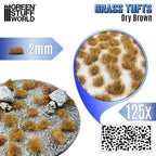 Touffes d'herbe - Tuft 2 mm - Brun Sec