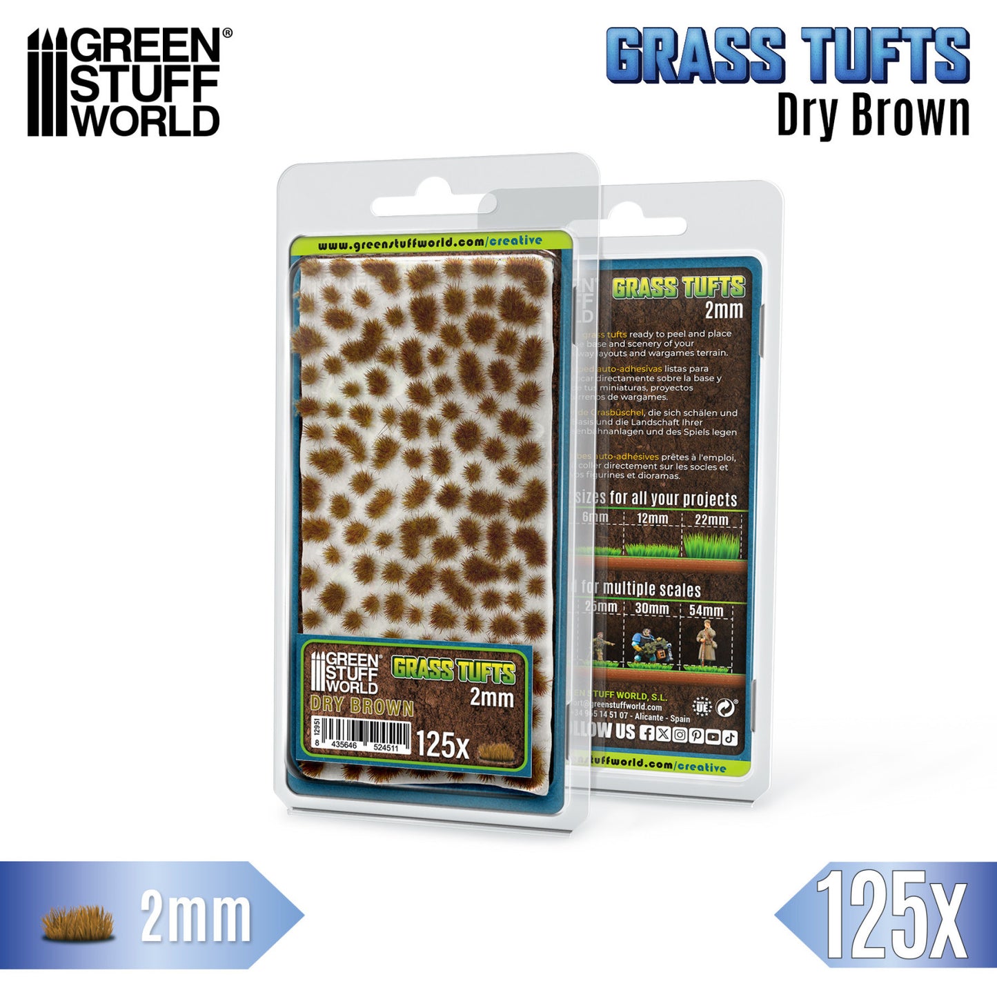 Touffes d'herbe - Tuft 2 mm - Brun Sec