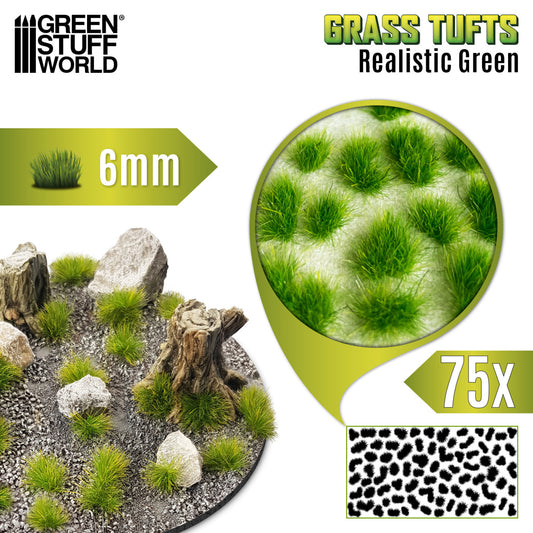 Touffes d'herbe - Tuft 6 mm - Vert Réaliste