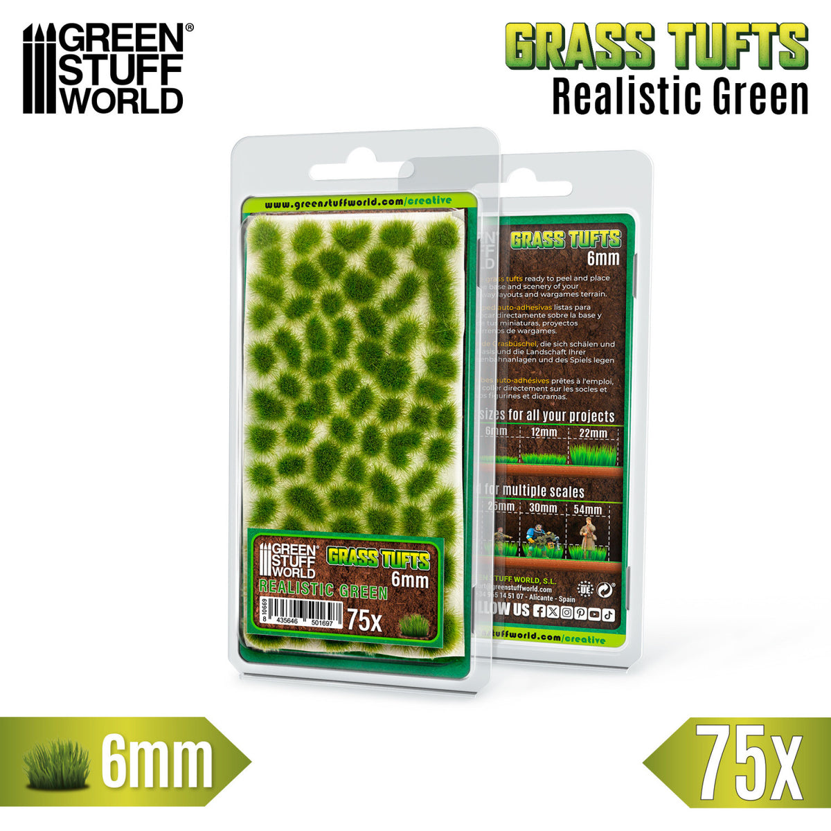 Touffes d'herbe - Tuft 6 mm - Vert Réaliste
