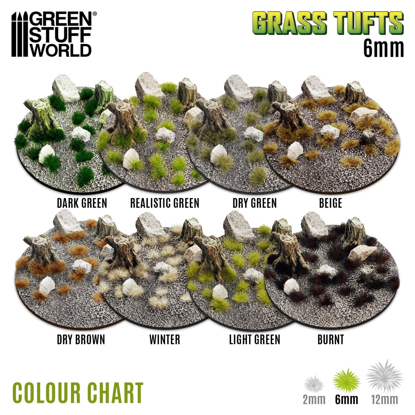 Touffes d'herbe - Tuft 6 mm - Vert Sec