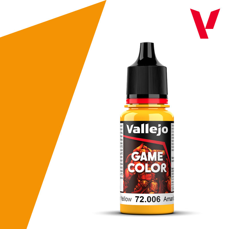 Pot de peinture Peinture Vallejo Game Color 72.006 Sun Yellow - Jaune solaire 18 ml