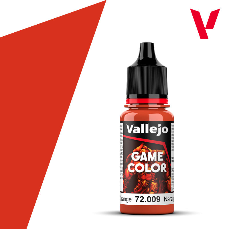 Pot de peinture Peinture Vallejo Game Color 72.009 Hot Orange - Orange Fournaise 18 ml