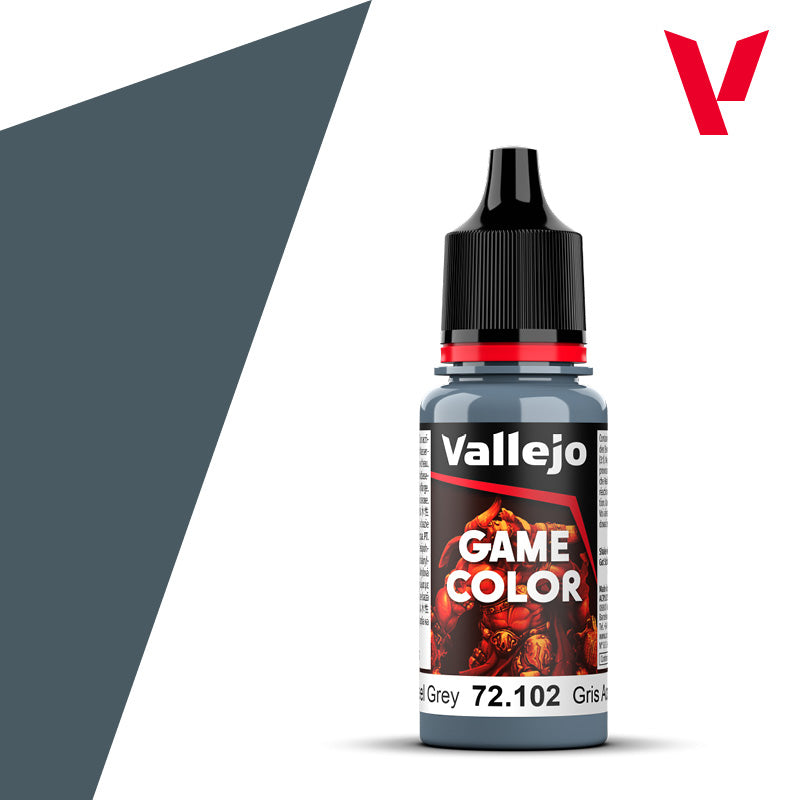 Pot de peinture Peinture Vallejo Game Color 72.102 Steel Grey - Gris Acier 18 ml