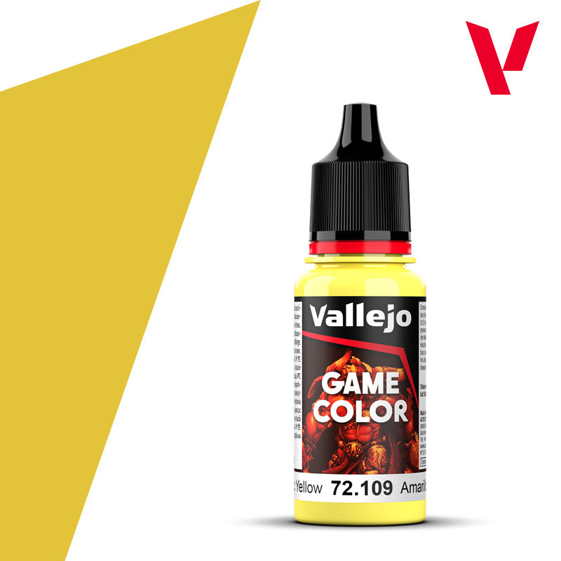 Pot de peinture Peinture Vallejo Game Color 72.109 Toxic Yellow - Jaune Toxique 18 ml