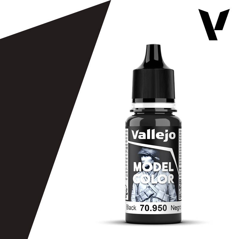Pot de peinture Vallejo 70.950 Black - Noir 18 ml