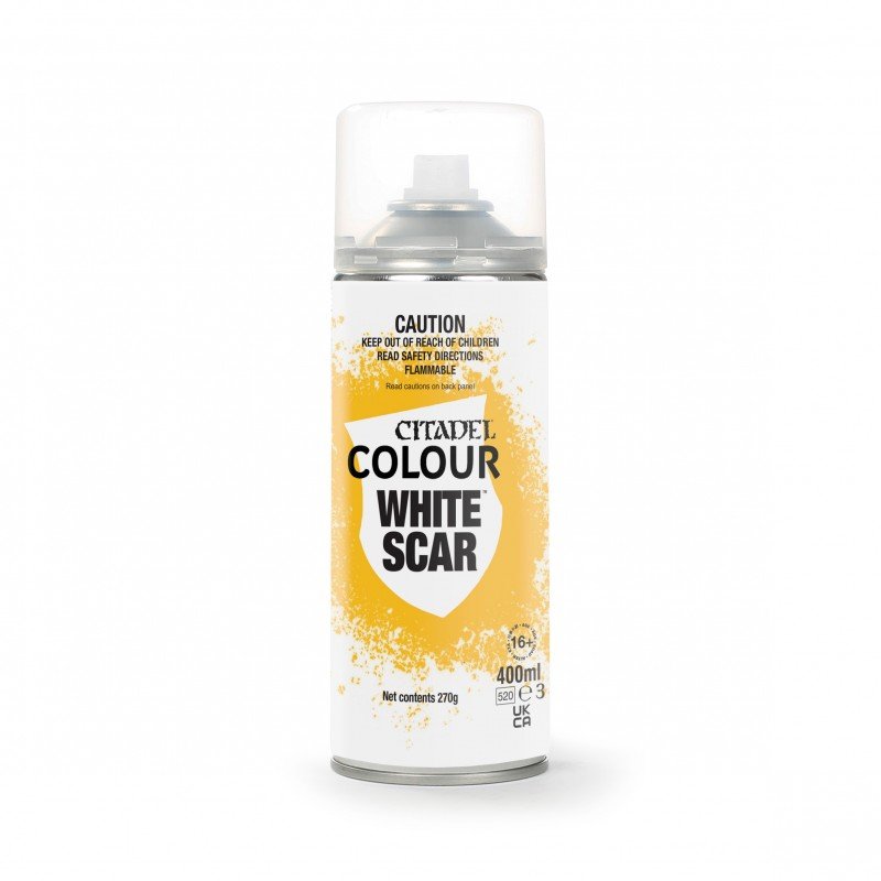 Bombe de sous-couche Citadel White Scar 400 ml, blanc mat pour figurines